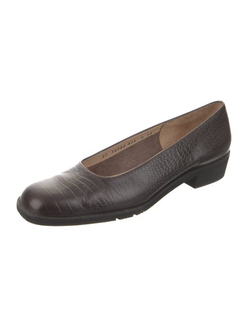 Salvatore Ferragamo Embossed Leather Animal Print Flats