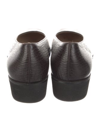 Salvatore Ferragamo Embossed Leather Animal Print Flats