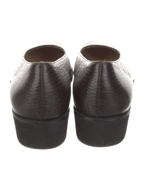 Salvatore Ferragamo Embossed Leather Animal Print Flats