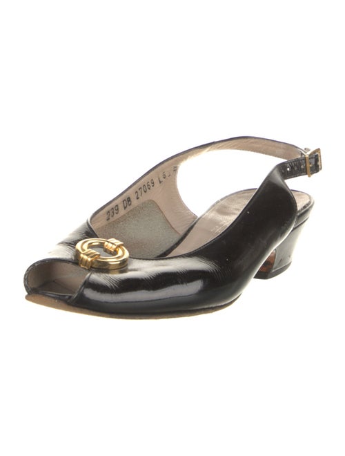 Salvatore Ferragamo Leather Animal Print Slingback Pumps