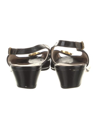 Salvatore Ferragamo Leather Animal Print Slingback Pumps