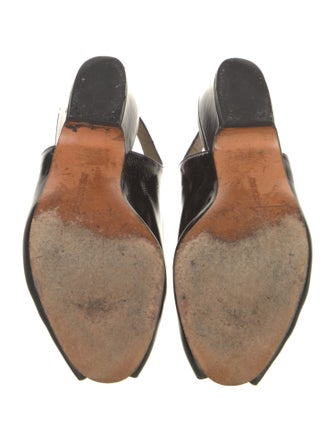 Salvatore Ferragamo Leather Animal Print Slingback Pumps