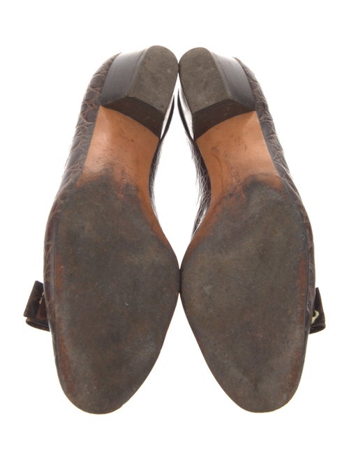 Salvatore Ferragamo Embossed Leather Animal Print Pumps