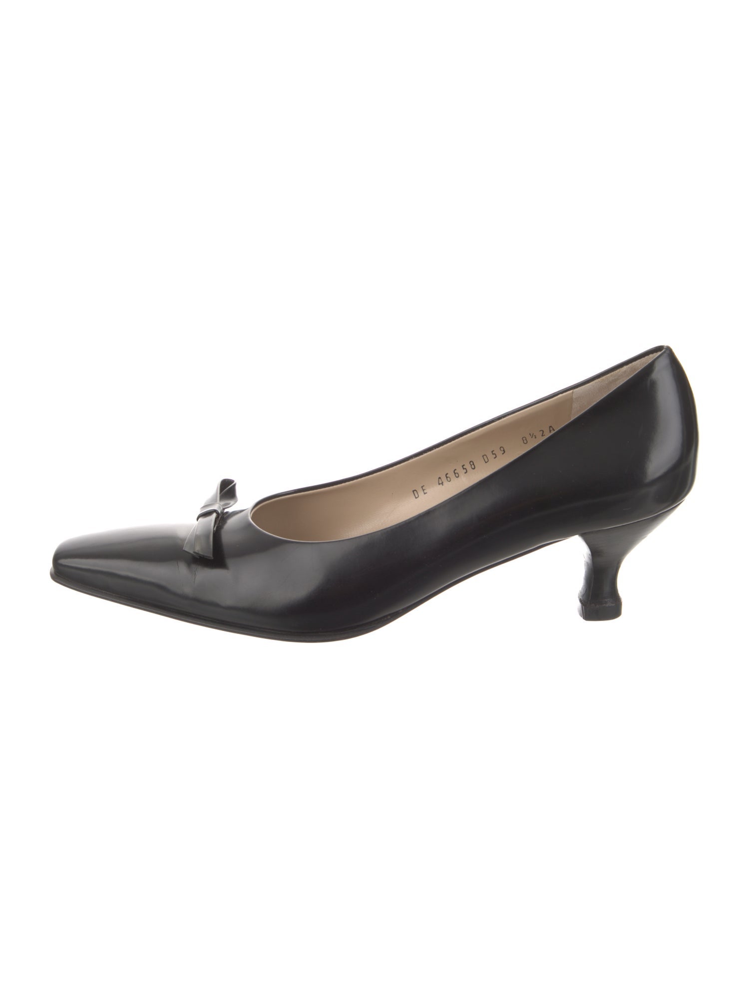 Salvatore Ferragamo Patent Leather Bow Accents Pumps