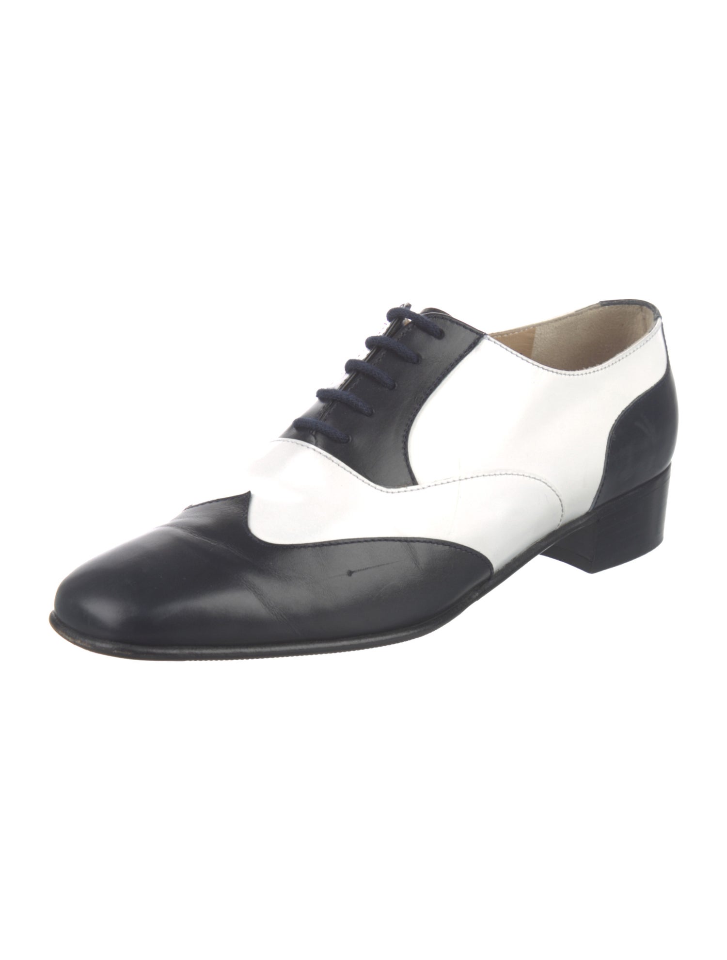 Salvatore Ferragamo Leather Colorblock Pattern Oxfords