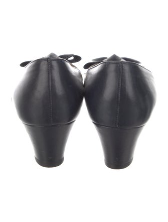 Salvatore Ferragamo Leather Bow Accents Pumps