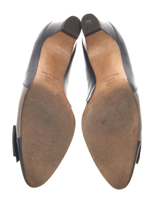 Salvatore Ferragamo Leather Bow Accents Pumps