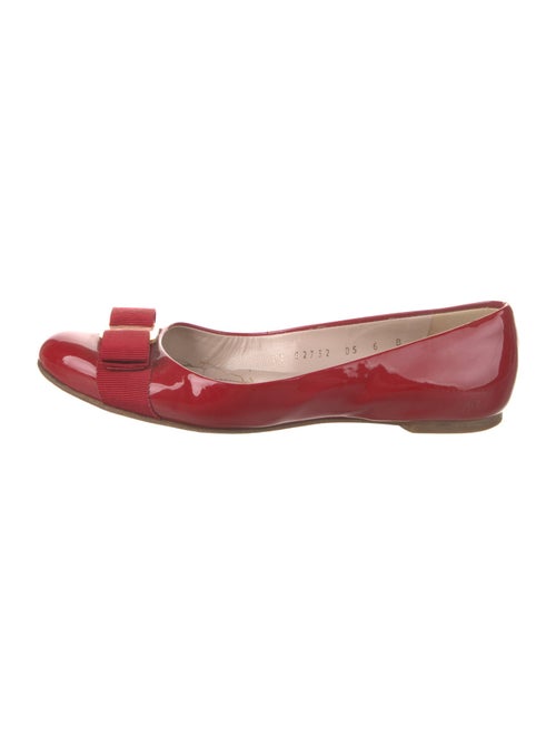 Salvatore Ferragamo Vara Bow Accent Patent Leather Ballet Flats