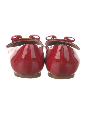 Salvatore Ferragamo Vara Bow Accent Patent Leather Ballet Flats