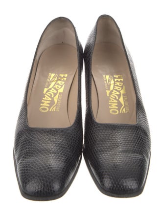 Salvatore Ferragamo Embossed Leather Animal Print Pumps
