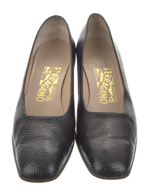 Salvatore Ferragamo Embossed Leather Animal Print Pumps
