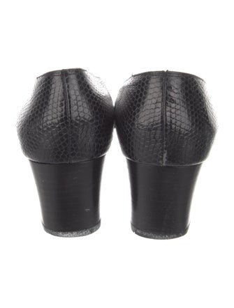 Salvatore Ferragamo Embossed Leather Animal Print Pumps