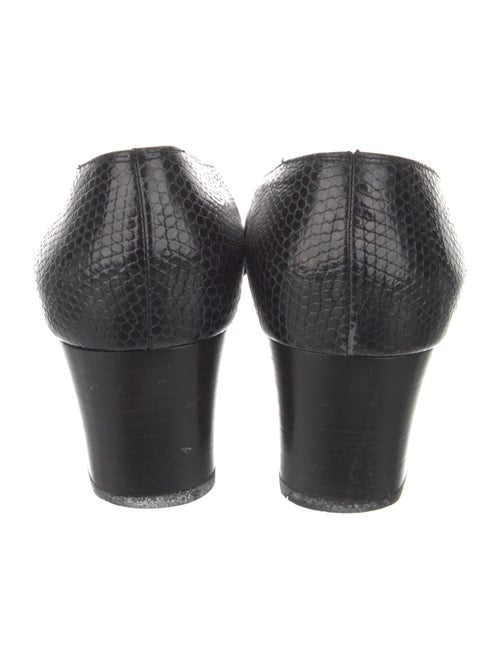 Salvatore Ferragamo Embossed Leather Animal Print Pumps