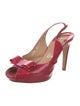 Salvatore Ferragamo Patent Leather Bow Accents Slingback Pumps