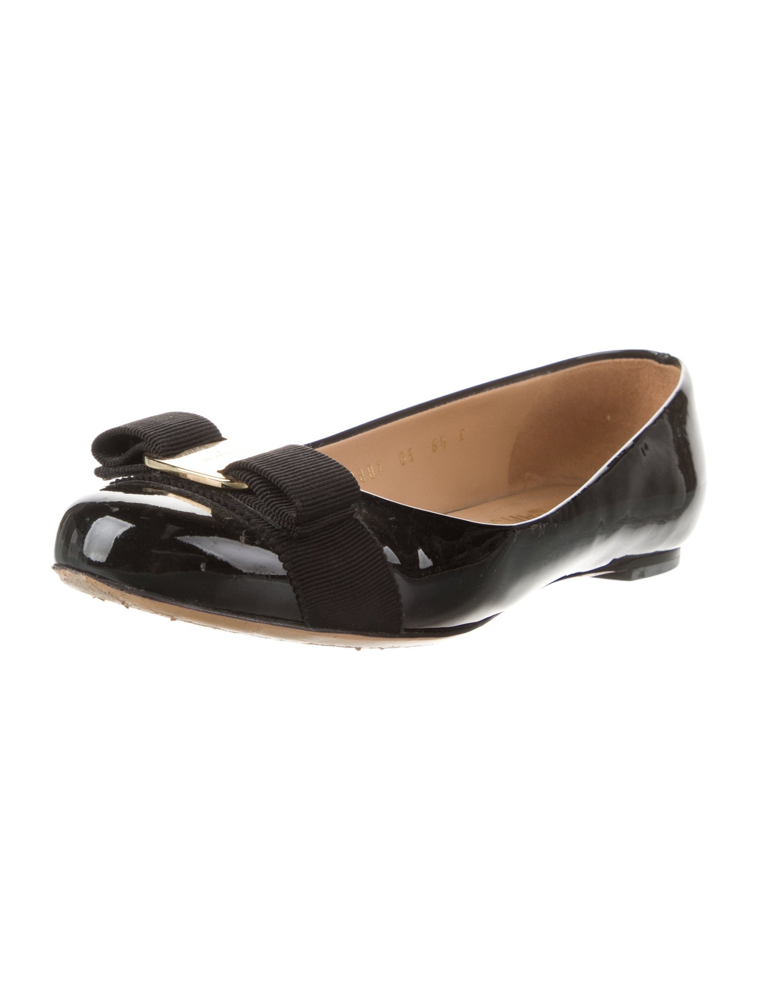 Salvatore Ferragamo Vara Bow Accent Patent Leather Flats