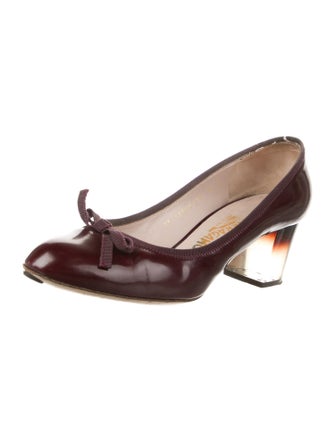 Salvatore Ferragamo Patent Leather Bow Accents Pumps