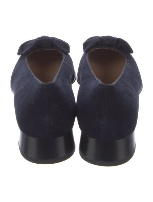 Salvatore Ferragamo Suede Bow Accents Pumps