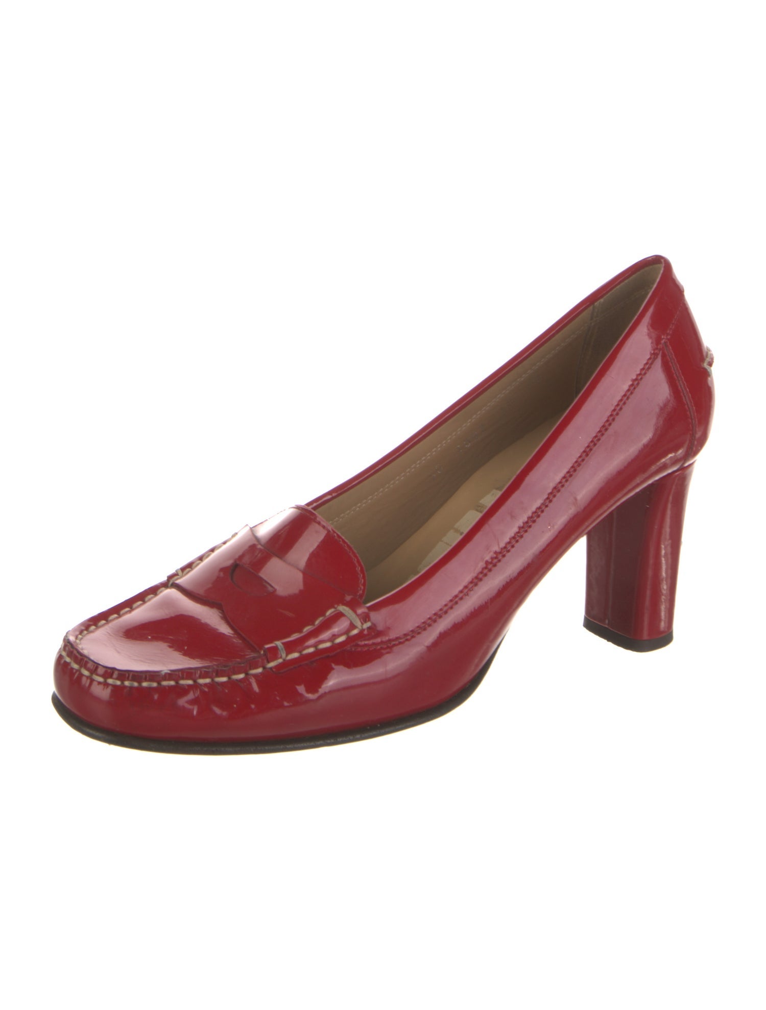 Salvatore Ferragamo Patent Leather Cutout Accent Pumps