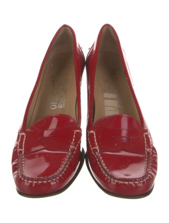 Salvatore Ferragamo Patent Leather Cutout Accent Pumps