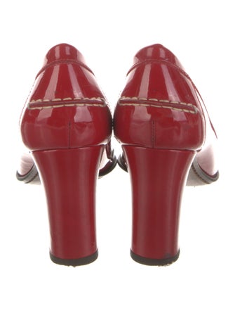 Salvatore Ferragamo Patent Leather Cutout Accent Pumps