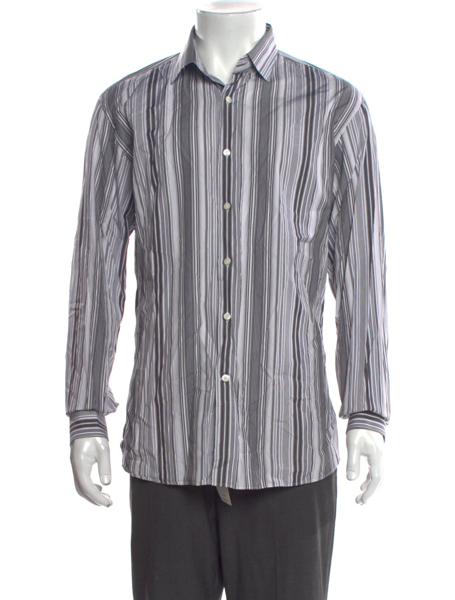 Salvatore Ferragamo Striped Long Sleeve Shirt