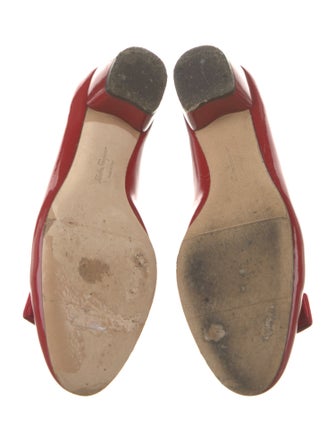 Salvatore Ferragamo Patent Leather Bow Accents Pumps