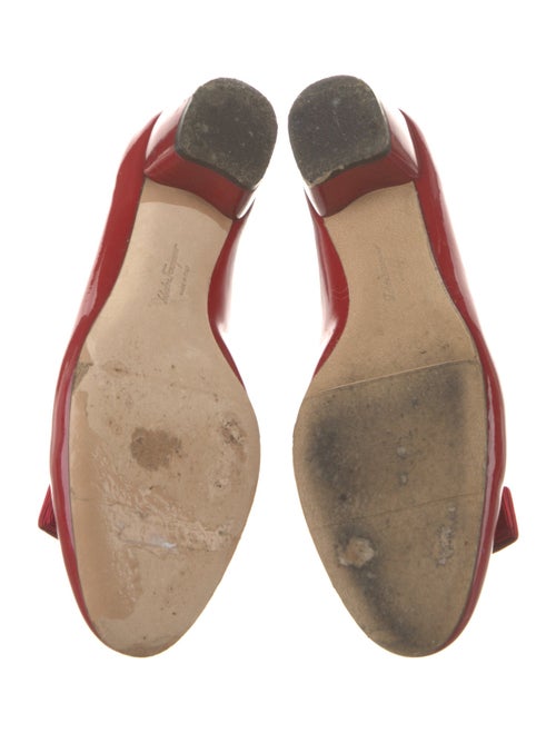 Salvatore Ferragamo Patent Leather Bow Accents Pumps