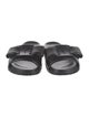 Salvatore Ferragamo Leather Bow Accents Slides