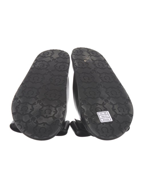Salvatore Ferragamo Leather Bow Accents Slides