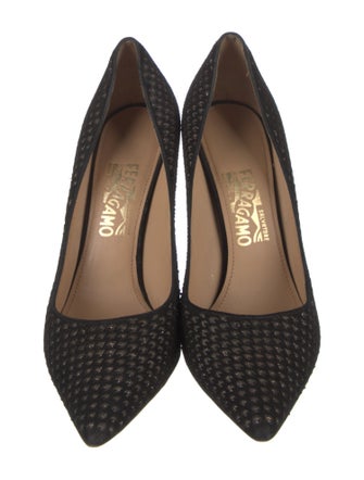 Salvatore Ferragamo Suede Printed Pumps