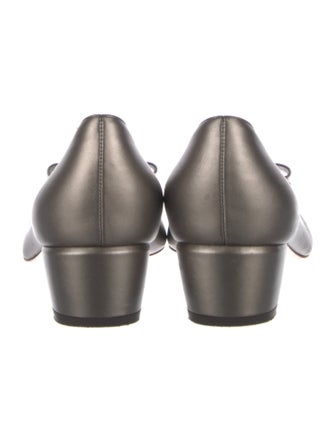 Salvatore Ferragamo Leather Bow Accents Pumps