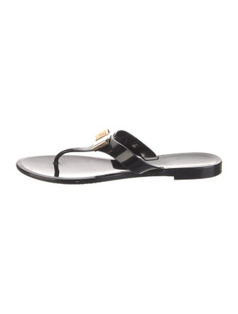 Salvatore Ferragamo Vara Bow Accent Rubber Slides