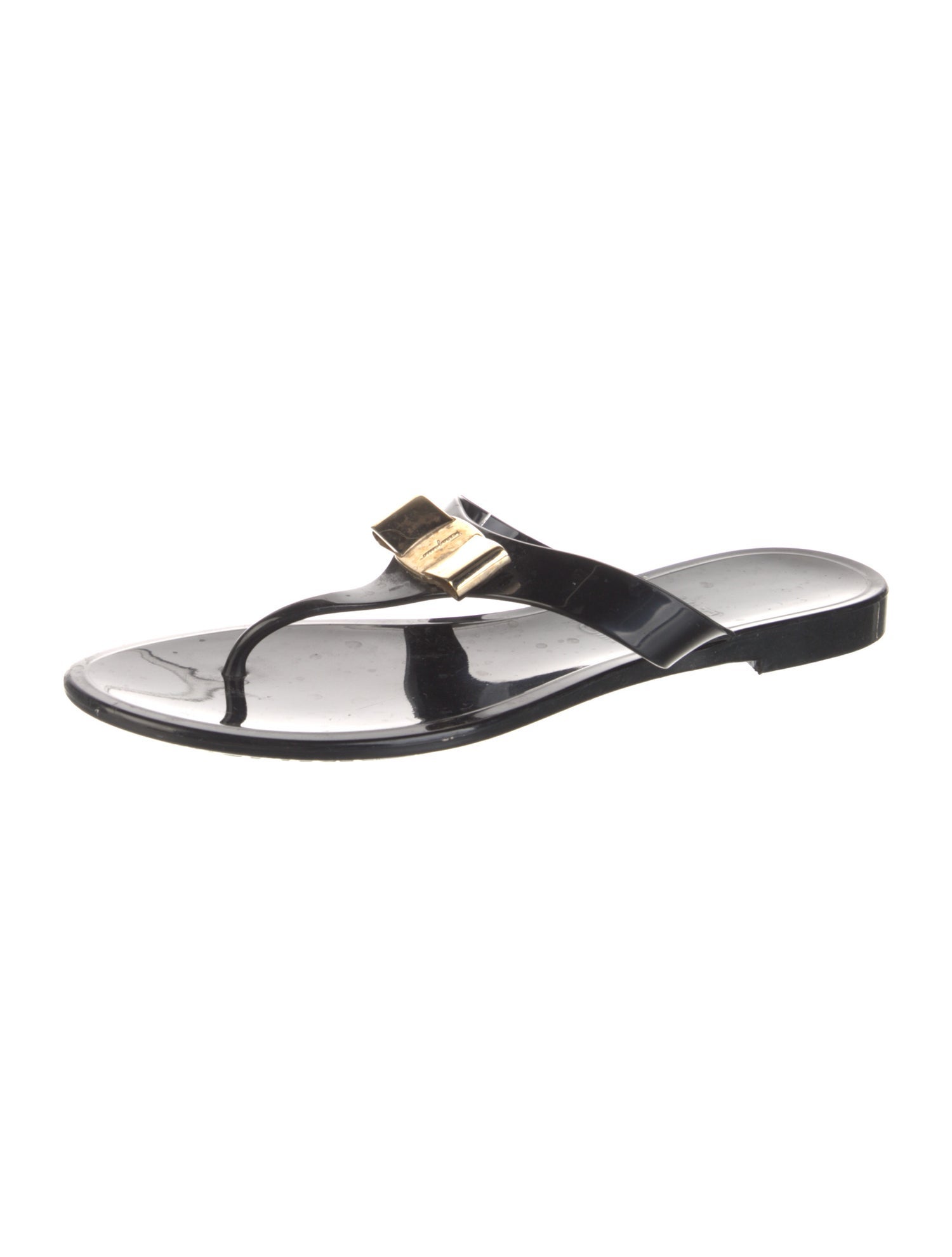 Salvatore Ferragamo Vara Bow Accent Rubber Slides