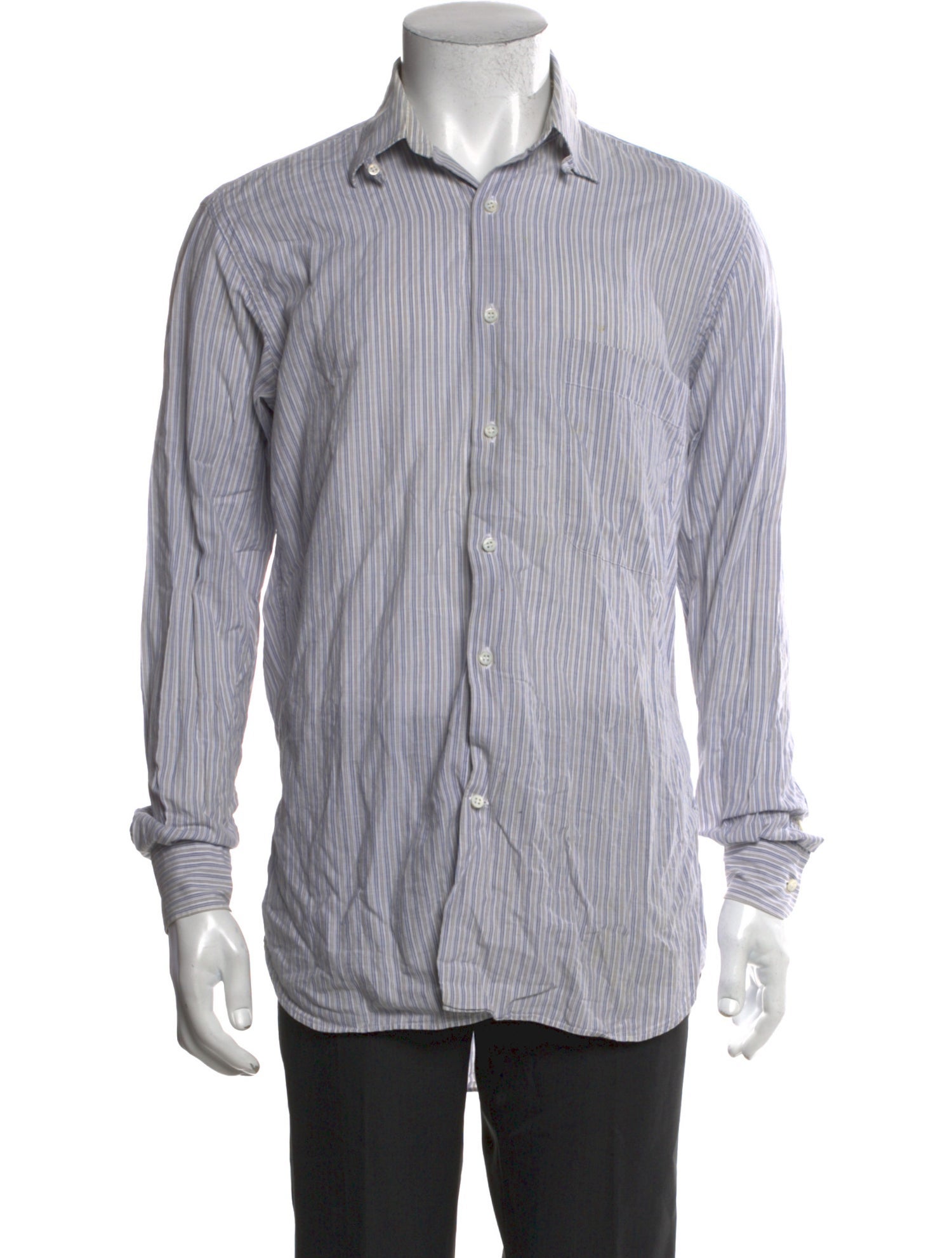 Salvatore Ferragamo Striped Long Sleeve Dress Shirt