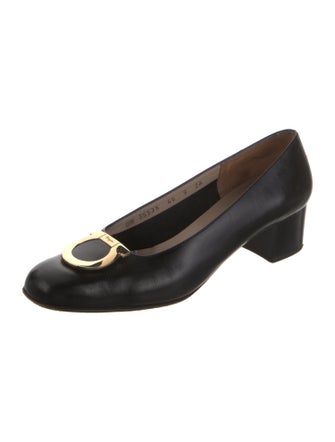 Salvatore Ferragamo Gancini Logo Leather Pumps