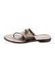 Salvatore Ferragamo Gancini Logo Leather Slides