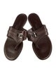 Salvatore Ferragamo Gancini Logo Leather Slides