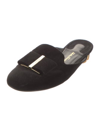Salvatore Ferragamo Velvet Bow Accents Mules