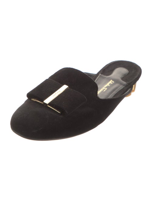 Salvatore Ferragamo Velvet Bow Accents Mules