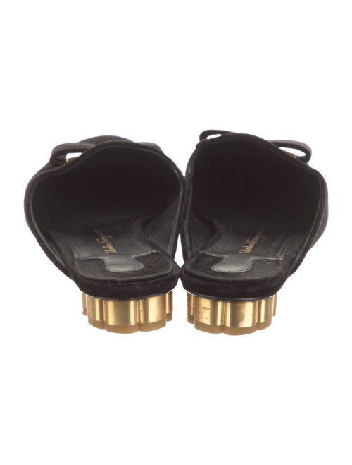 Salvatore Ferragamo Velvet Bow Accents Mules