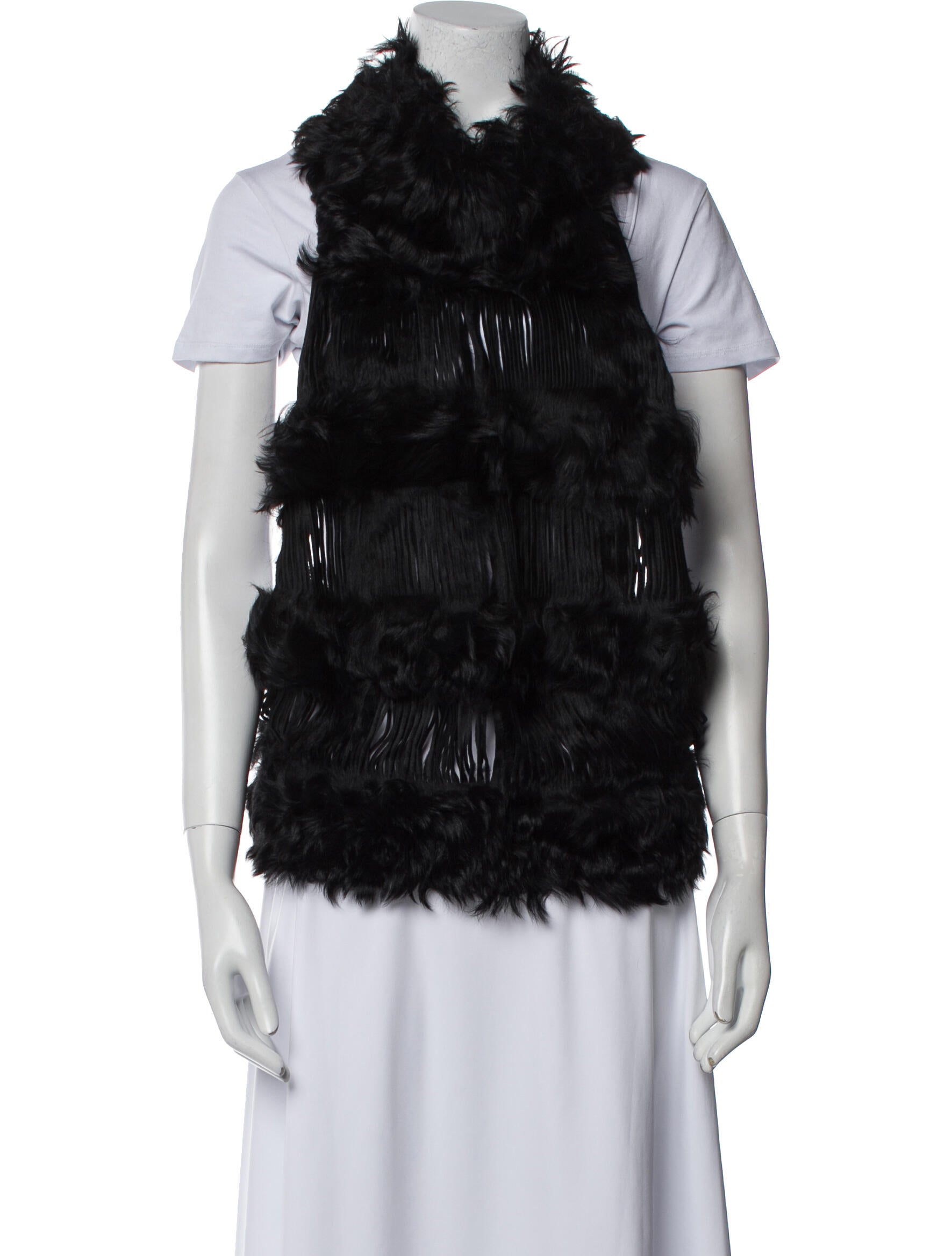 Salvatore Ferragamo Lamb Leather Mock Neck Blouse w/ Tags