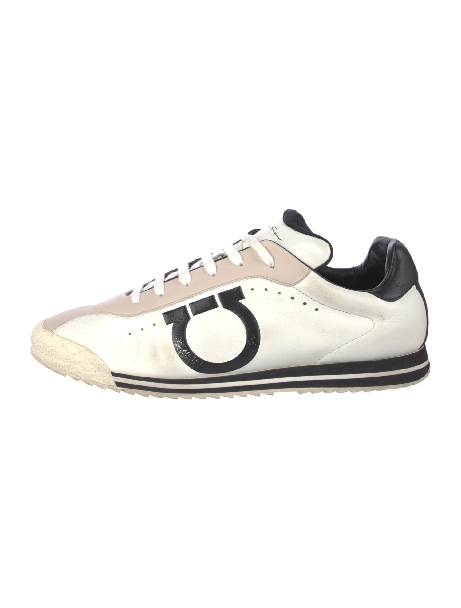 Salvatore Ferragamo Leather Graphic Print Sneakers