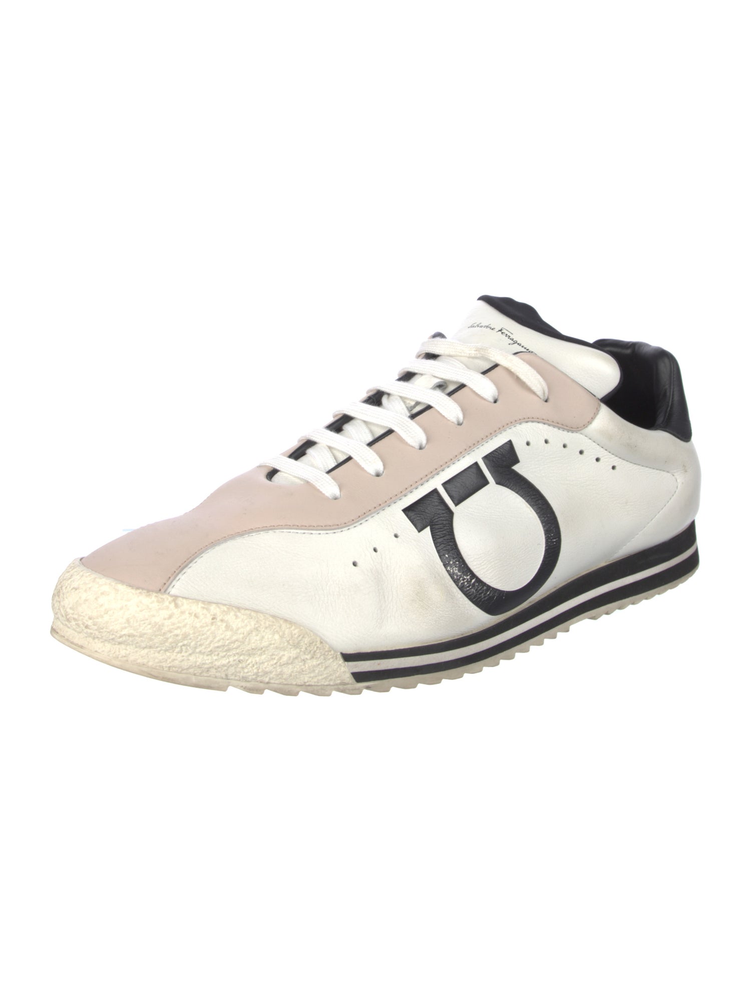 Salvatore Ferragamo Leather Graphic Print Sneakers