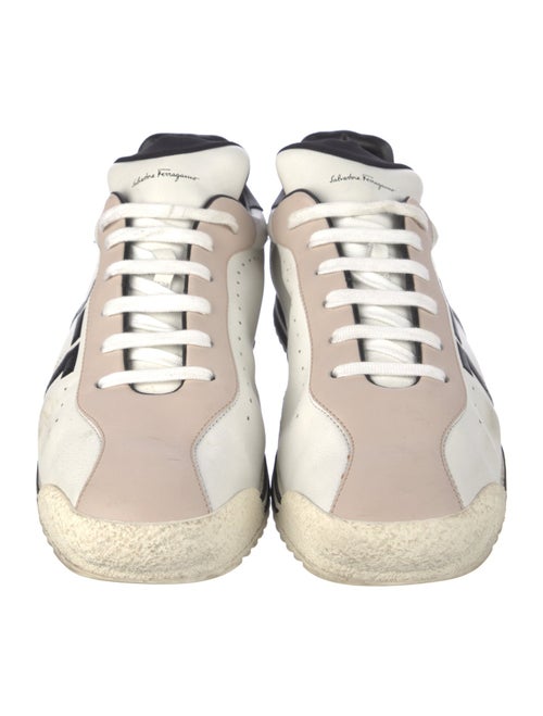 Salvatore Ferragamo Leather Graphic Print Sneakers