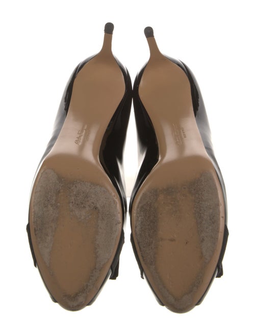Salvatore Ferragamo Patent Leather Bow Accents Pumps