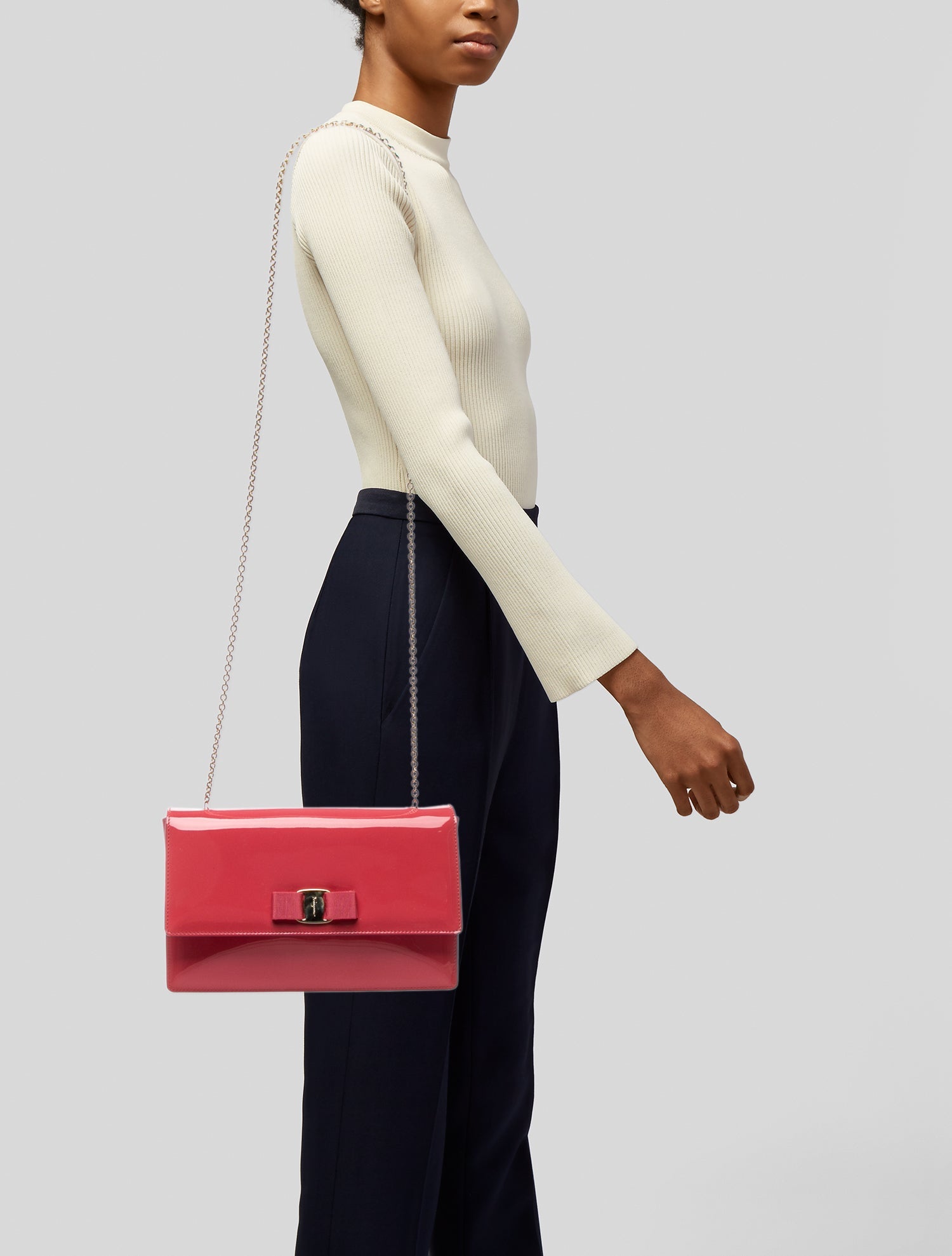 Salvatore Ferragamo Patent Leather Shoulder Bag