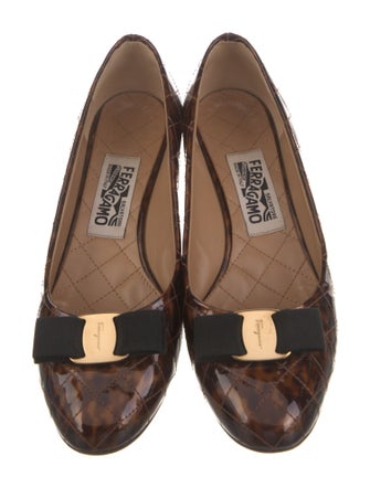 Salvatore Ferragamo Patent Leather Animal Print Pumps