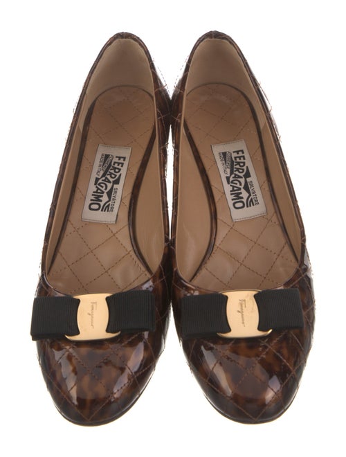 Salvatore Ferragamo Patent Leather Animal Print Pumps