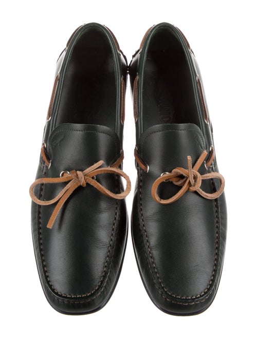 Salvatore Ferragamo Leather Bow Accents Moccasins
