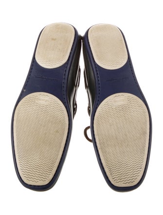 Salvatore Ferragamo Leather Bow Accents Moccasins